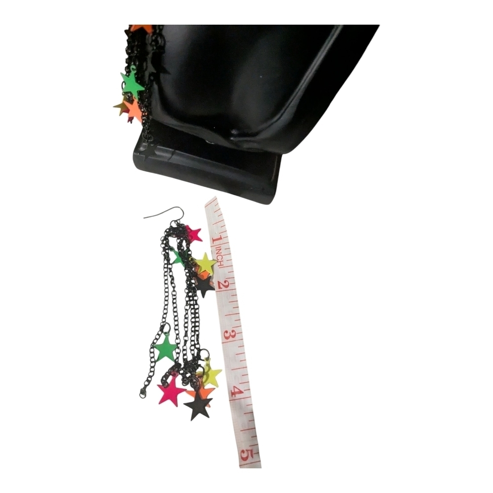Multicolor Star Chain Earrings - Picture 4 of 4